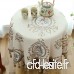 Petite nappe ronde de style européen  housse de table ronde en tissu à fleurs  nappe en coton et lin Couleur : Beige  taille : 160cm - B07PKL9V5C